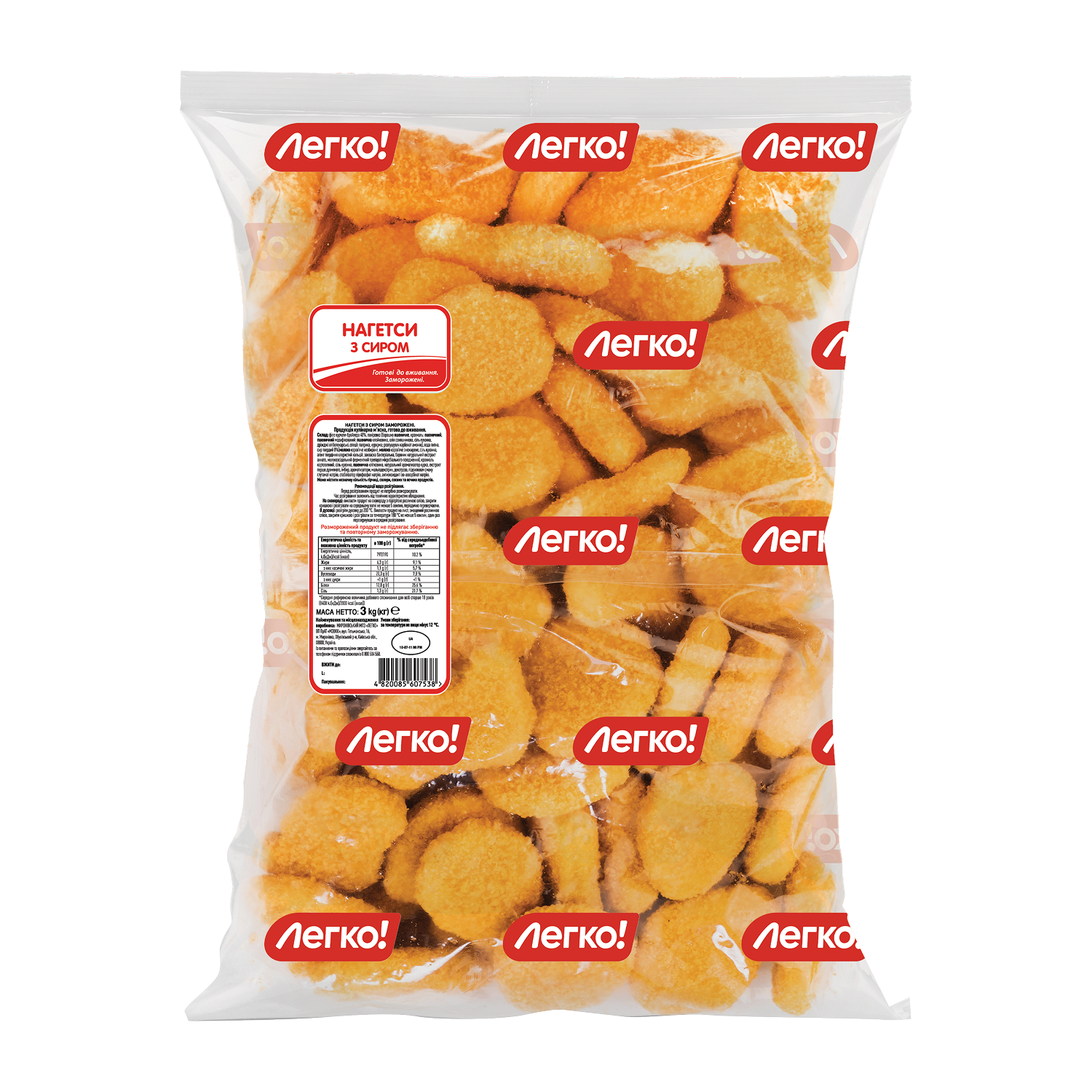 Нагетси з сиром зам  (ваг, проз пакет 3 кг)