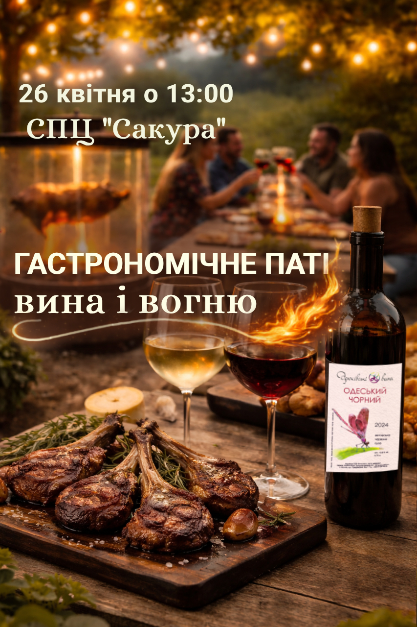 26 квітня - Гастро-паті "Вина і вогню". СПЦ "Сакура", м. Дніпро