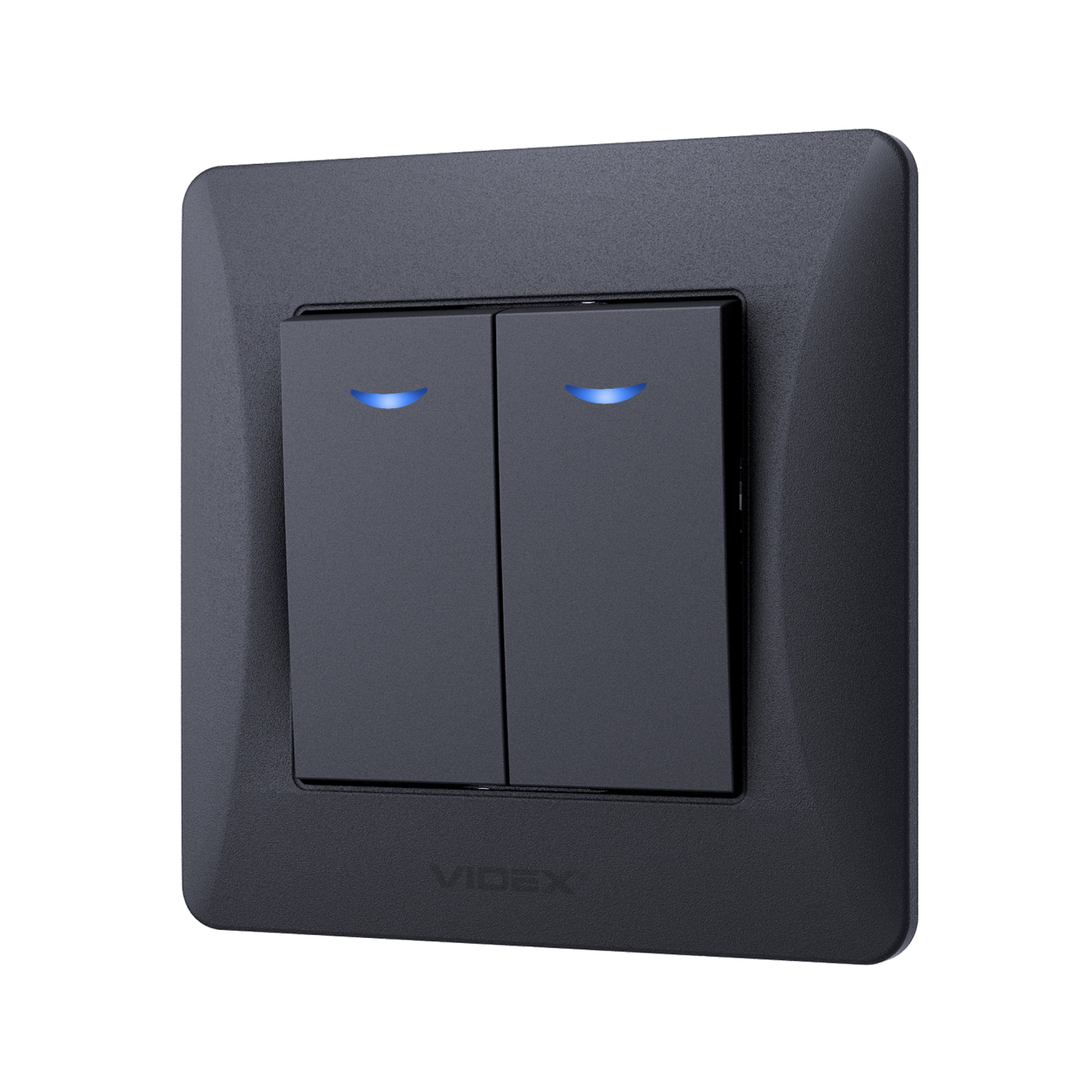 Вимикач двоклавішний з підсвіткою VIDEX BINERA