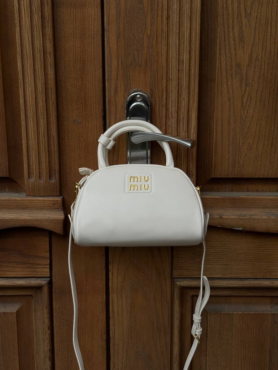 Miu Miu Leather Top-Handle Bag White