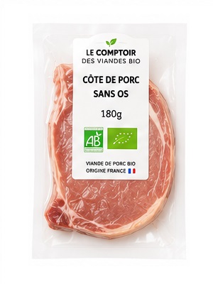 CÔTE DE PORC BIO SANS OS (1x180G)