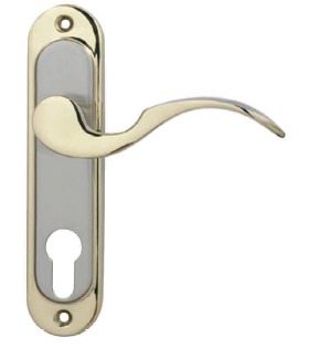 Дверна ручка на планці під ключ (62мм) SIBA Osimo, матовий нікель - темне золото