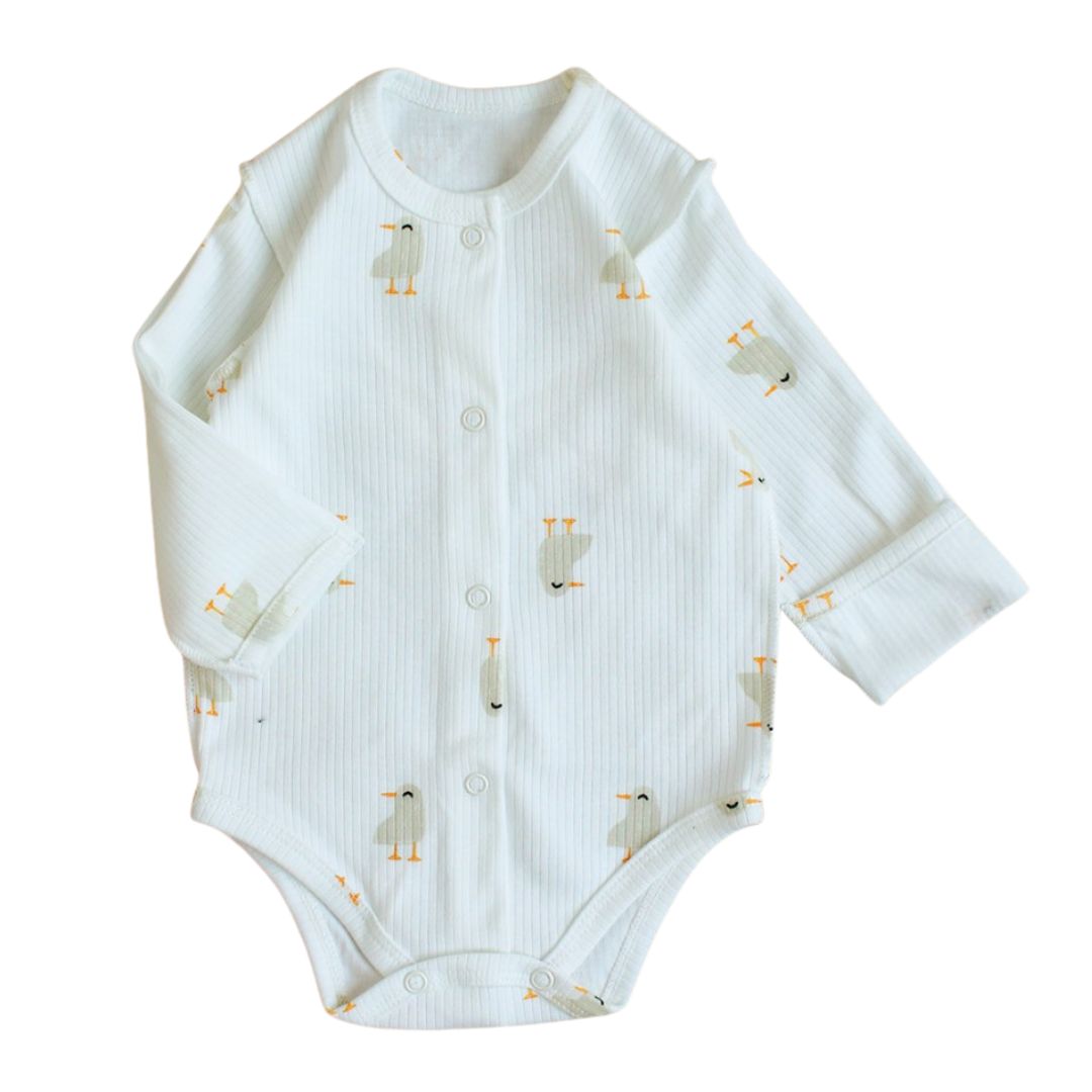 Дитячий боді для немовлят з рукавами царапками в рубчик
