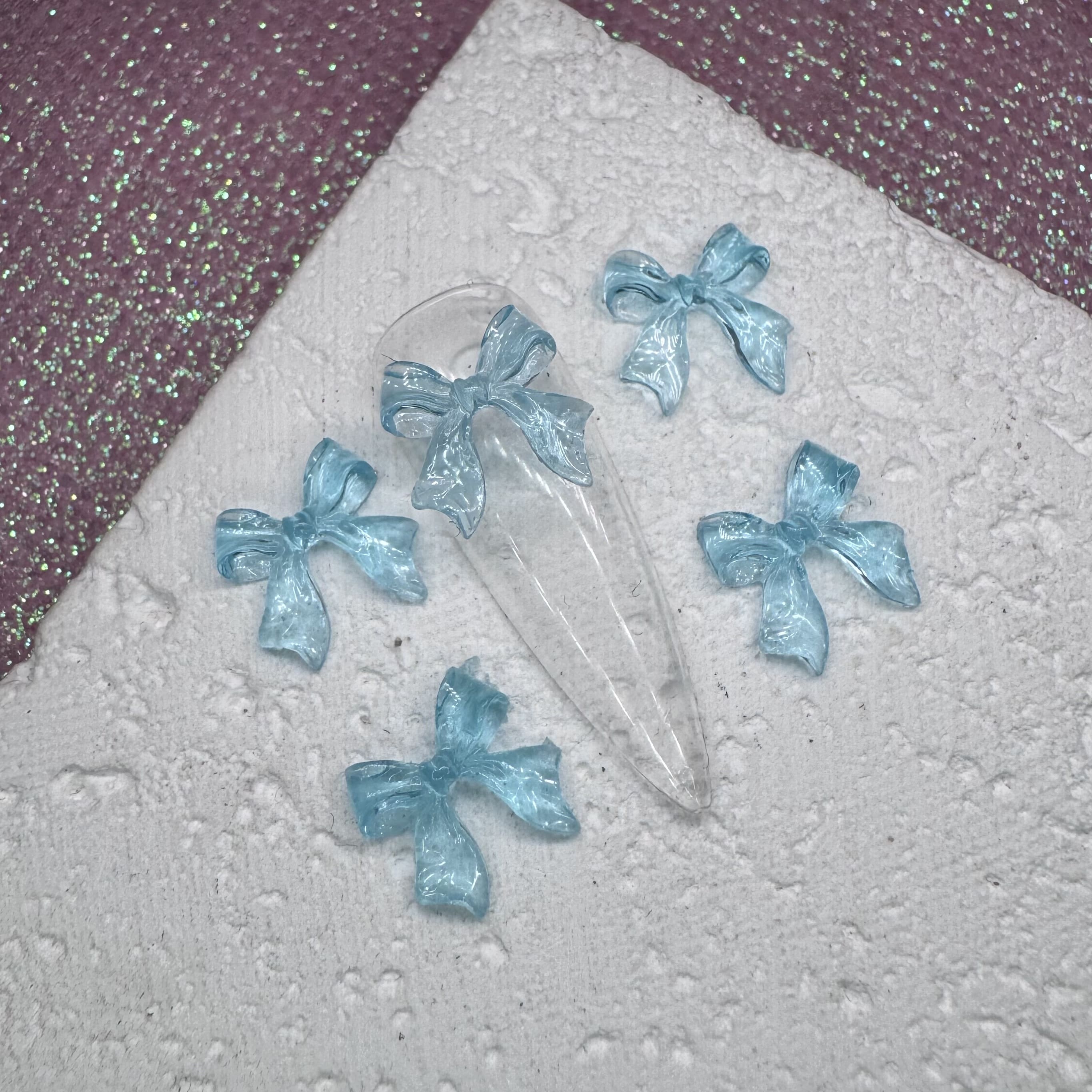 Фігурка для нігтів "Блакитний бантик"