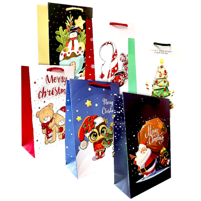 Набір новорічних пакетів 10 шт, 15х23х8 см