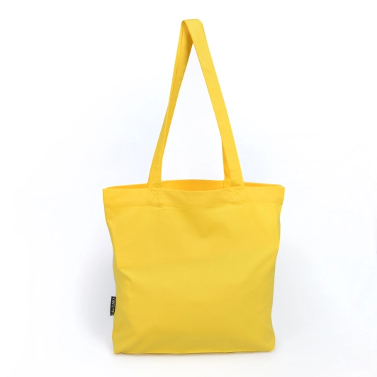 Жовта екосумка-шопер з логотипом, саржа