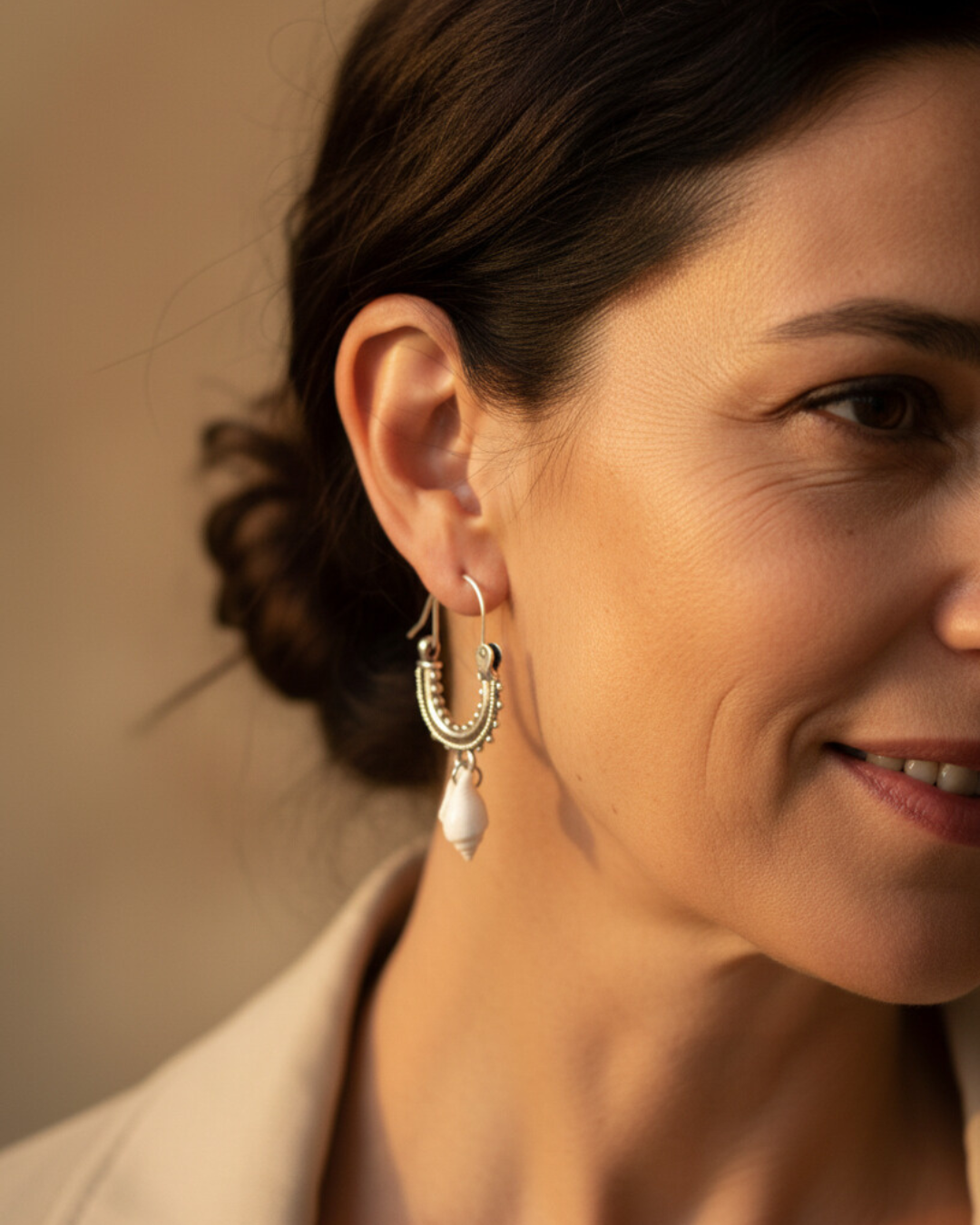 Traditional Earrings with Shelly Twist