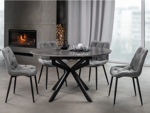 Керамічний стіл Офелія TML-1250 спайдер грей + чорний