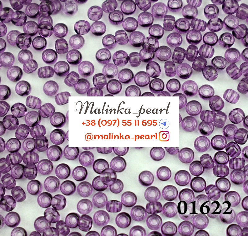 Бісер темно-бузковий, кристальний