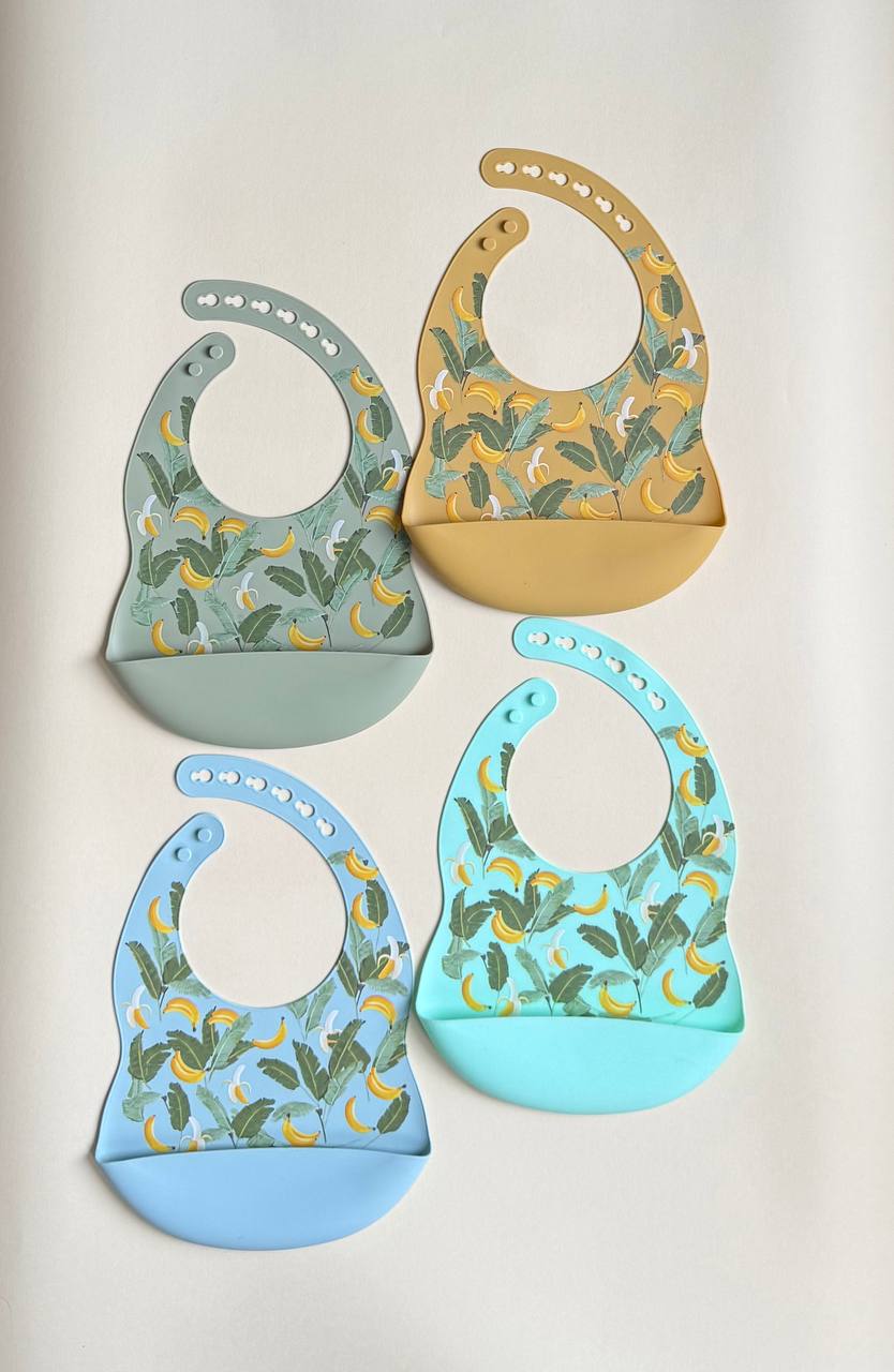 Силіконовий нагрудник принт "Банани"