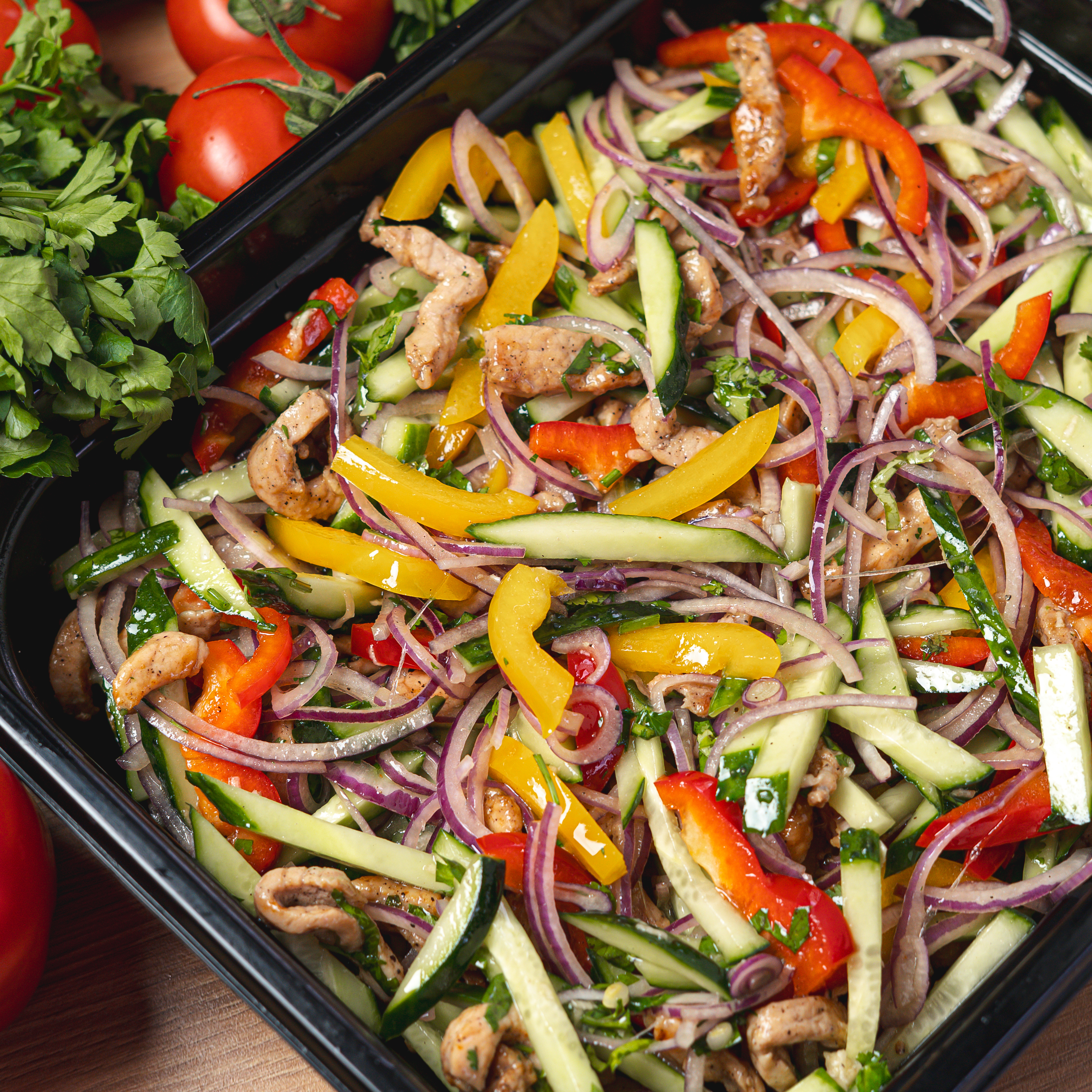 Салат Азійський зі свининою та овочами