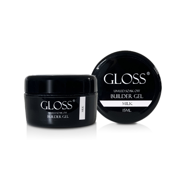 Однофазний гель Builder Gel GLOSS Milk, 15 мл