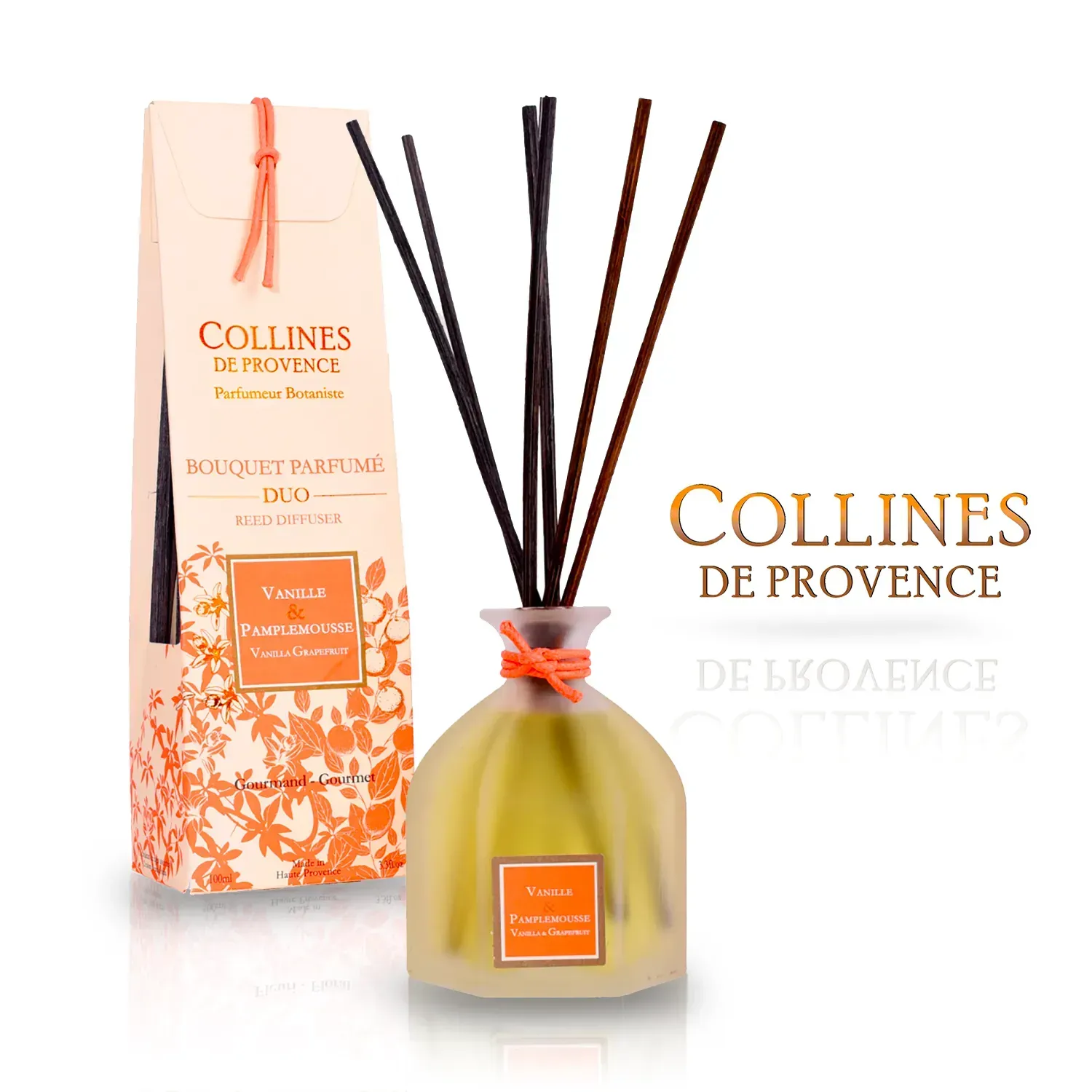 Аромадифузор Collines de Provence DUO Vanilla & Grapefruit 100 мл — ваніль і грейпфрут