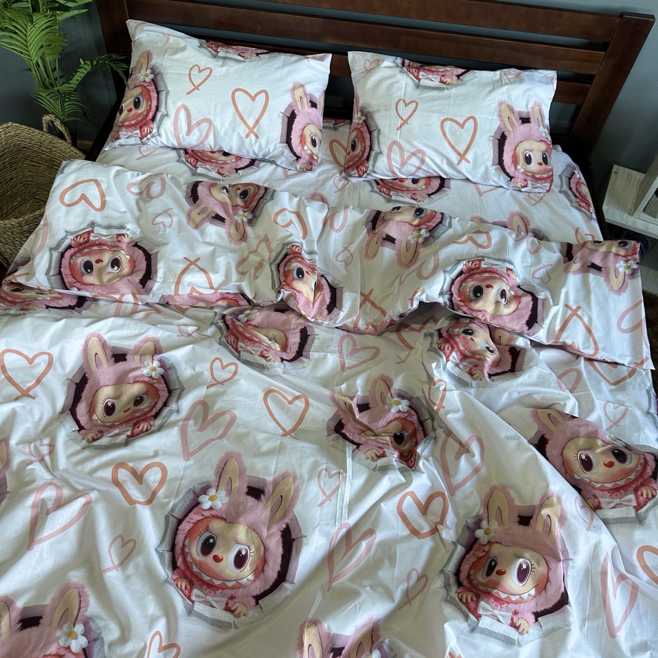 Постільна білизна Лабубу пудрова бязь 100% бавовна