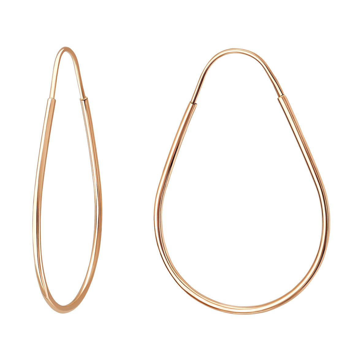 Goldene Creolen Tropfenform – 585er Rotgold
