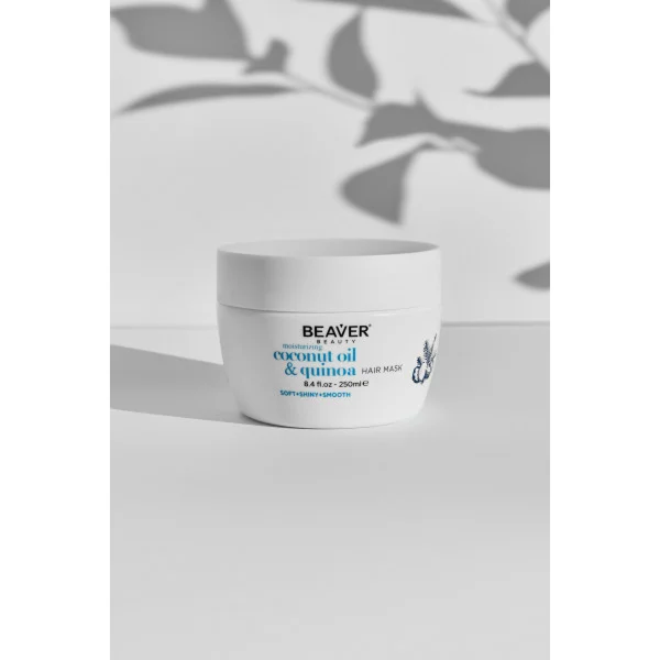 Зволожуюча маска для сухого і пористого волосся з кокосовою олією - BEAVER Coconut Oil & Quinoa Mask 250мл