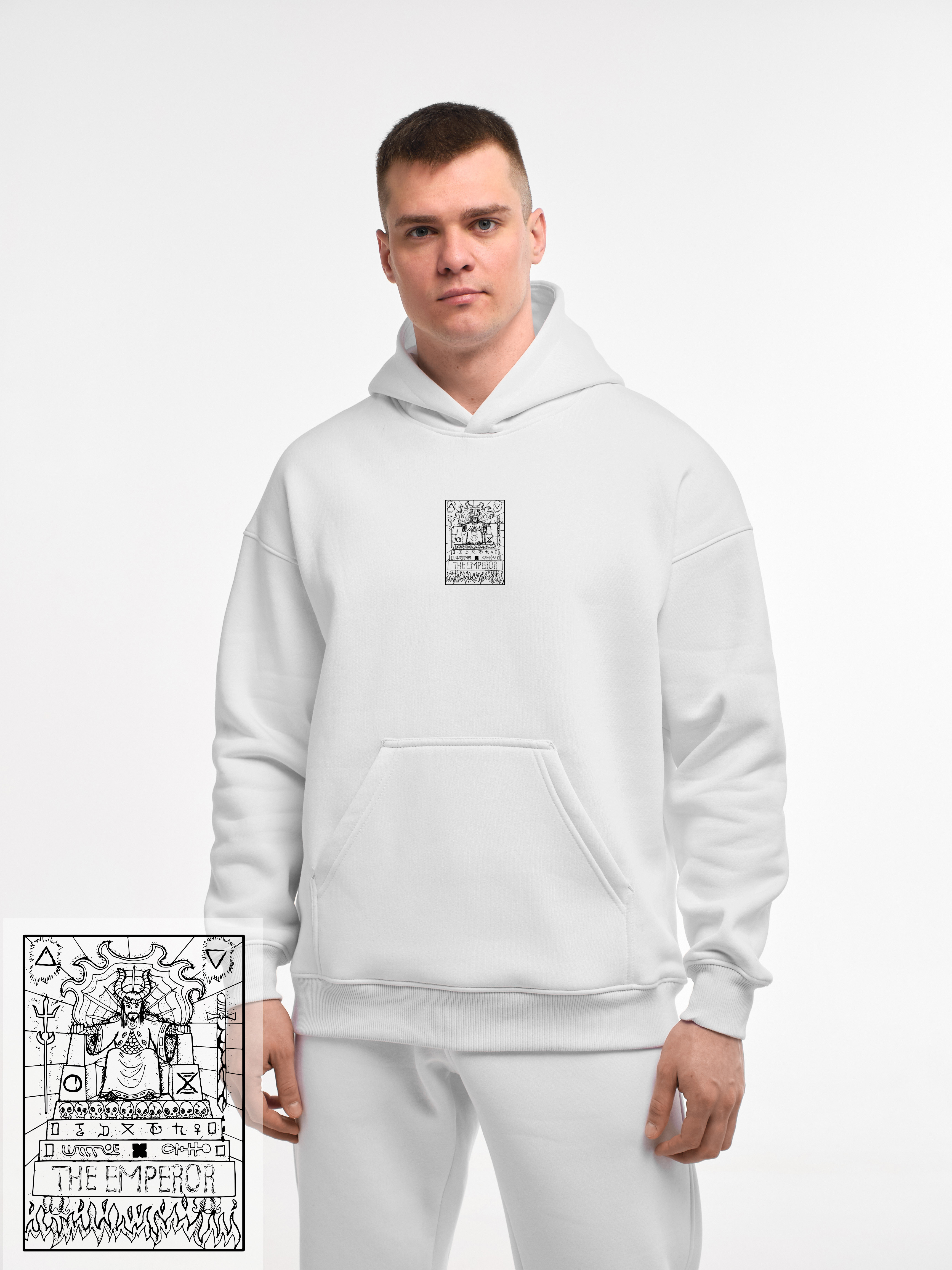 HOODIE TAROT "THE EMPEROR" | POCKET | WHITE EMOTION | XH1