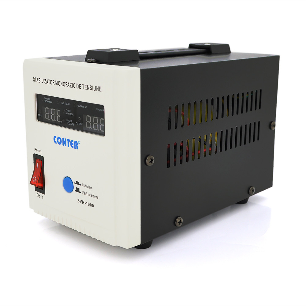 Стабілізатор напруги релейний Conter SVR-1000VA/750W 1 фаза, напольного монтажу, LED дисплей, DC150-270V,