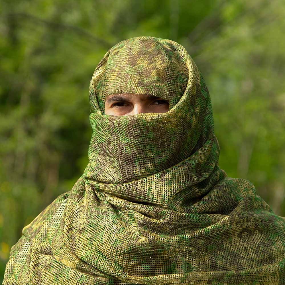 Маскувальний шарф-сітка "CM SFVS Sniper Face Veil Scarf 2.0 Pencott GreenZone" від українського бренду "CAMOTEC".