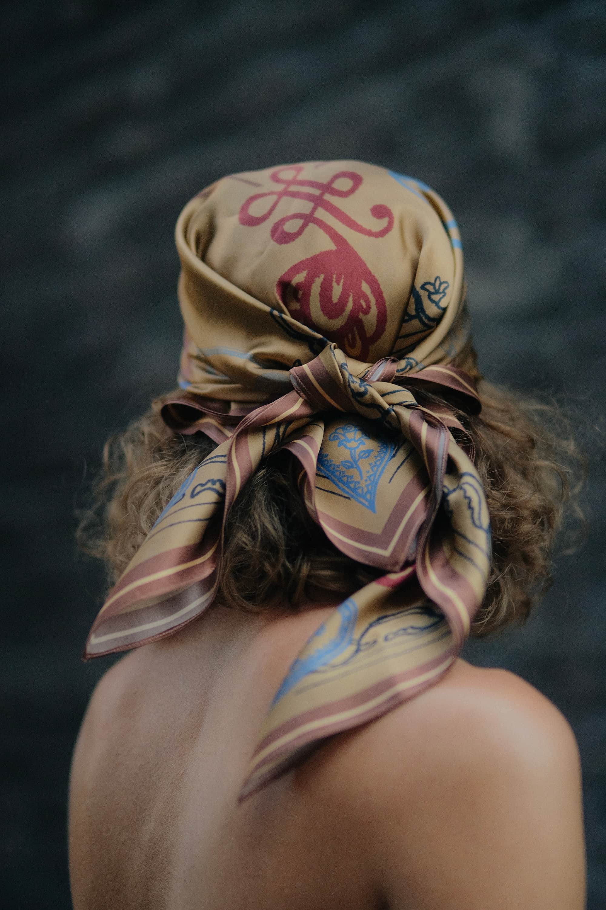 Хустка «Лелеки» кольору "Захід сонця"