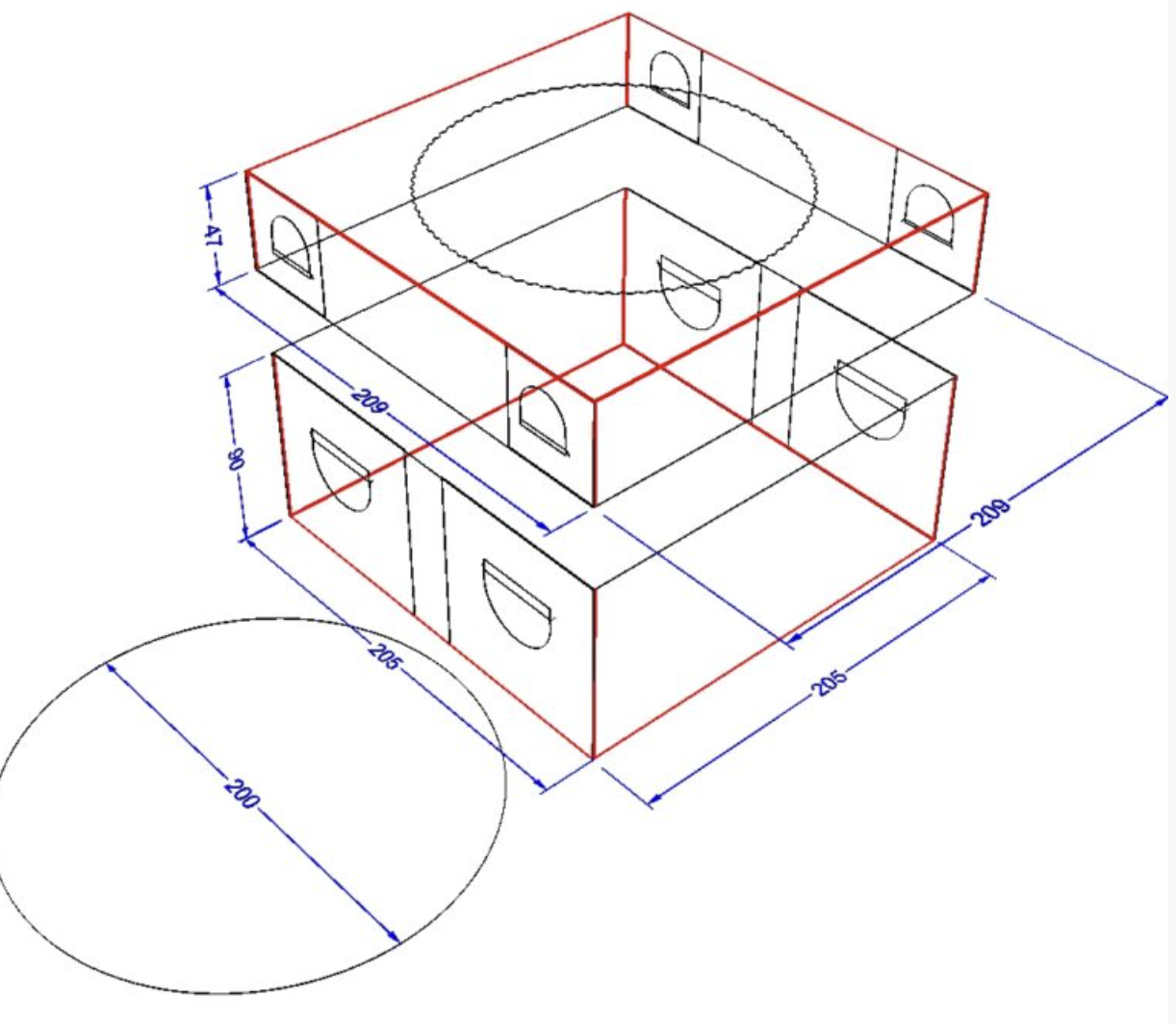 Упаковка для тортів, пирогів  205*90*205 мм Міді Біла, 50 шт