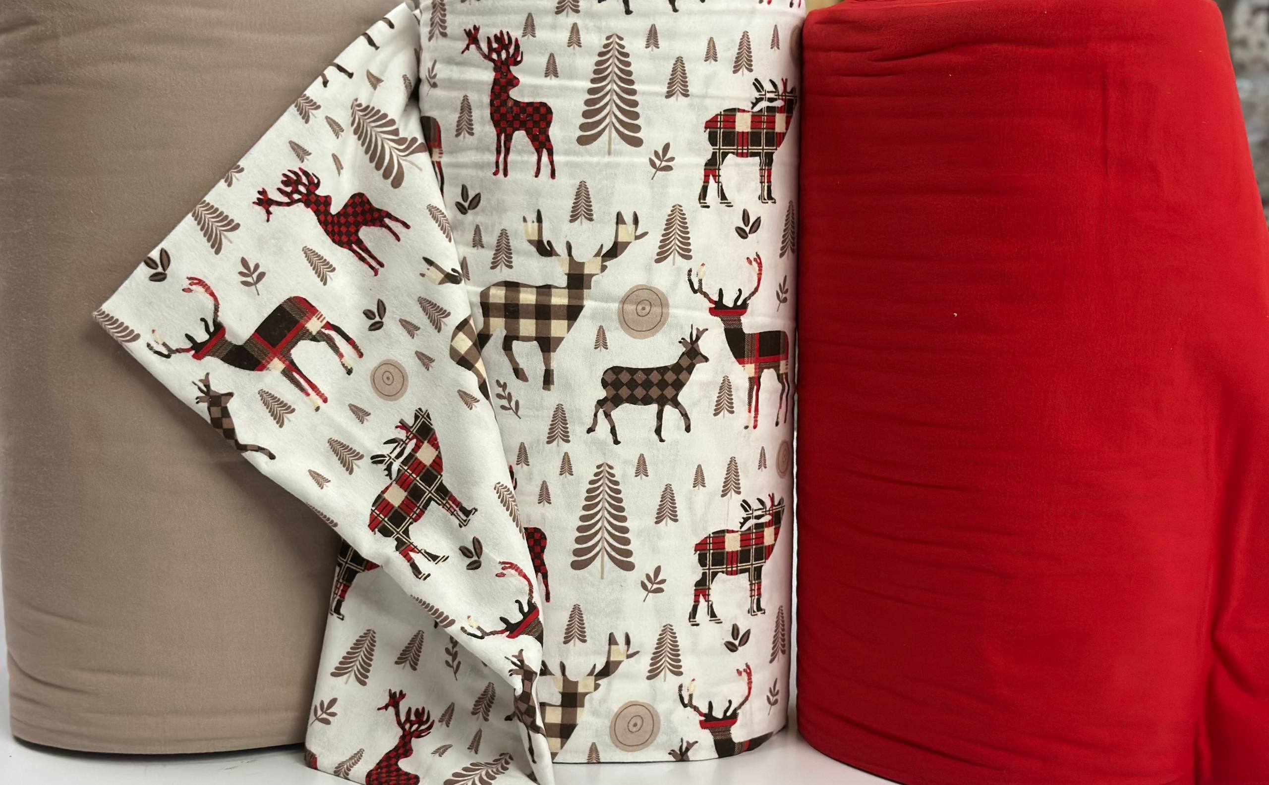 Постільний комплект Фланель преміум Англійський олень Червоний