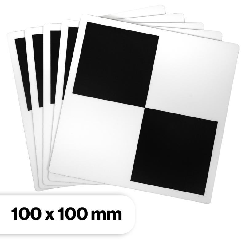 5 MAGNETIC CHECKERBOARD TARGETS AS A SET 10CM X 10CM