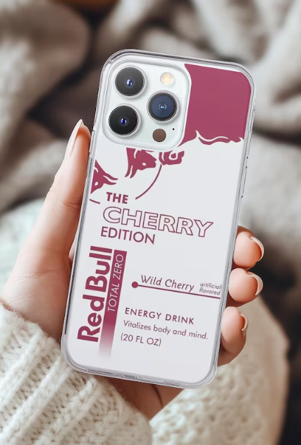 Cherry Edition Red Bull Energy Drink Design Phone Case Iphone 16
