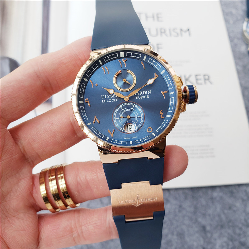 Ulysse Nardin Marine Chronometer Manufacture watch features a 43mm 1186-126-3-63