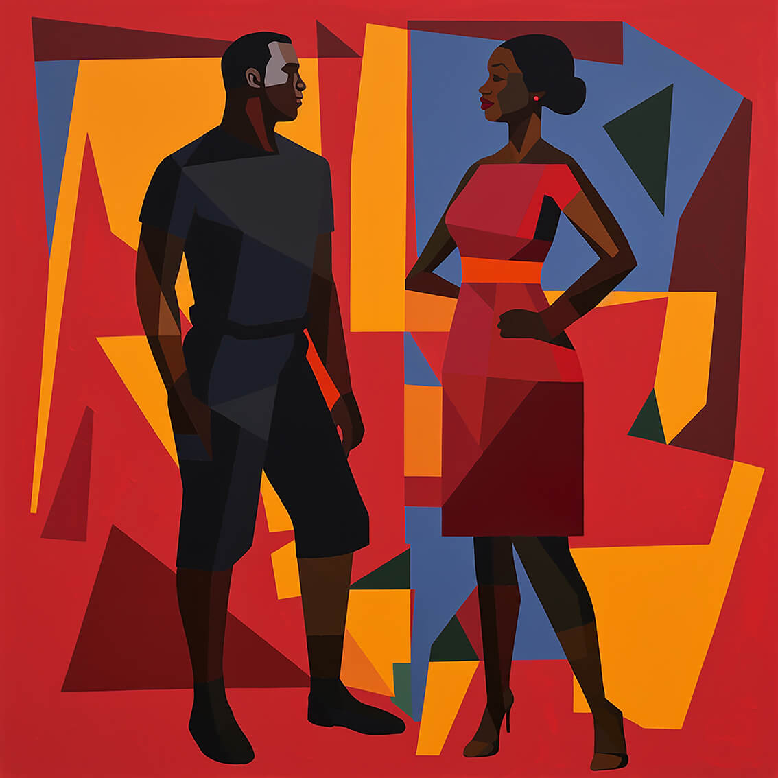 Two III, 80x80 cm, original acrylic painting on canvas