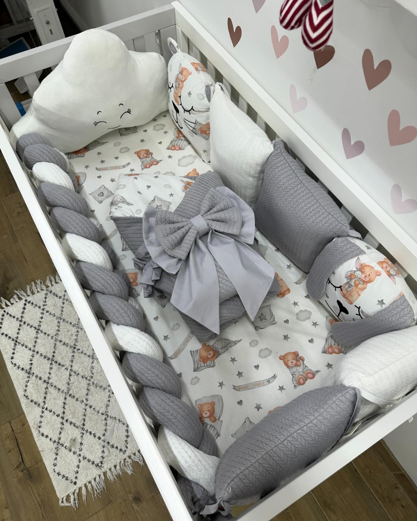 В ліжечко набір Babys «Хмаринка» звірята сірий