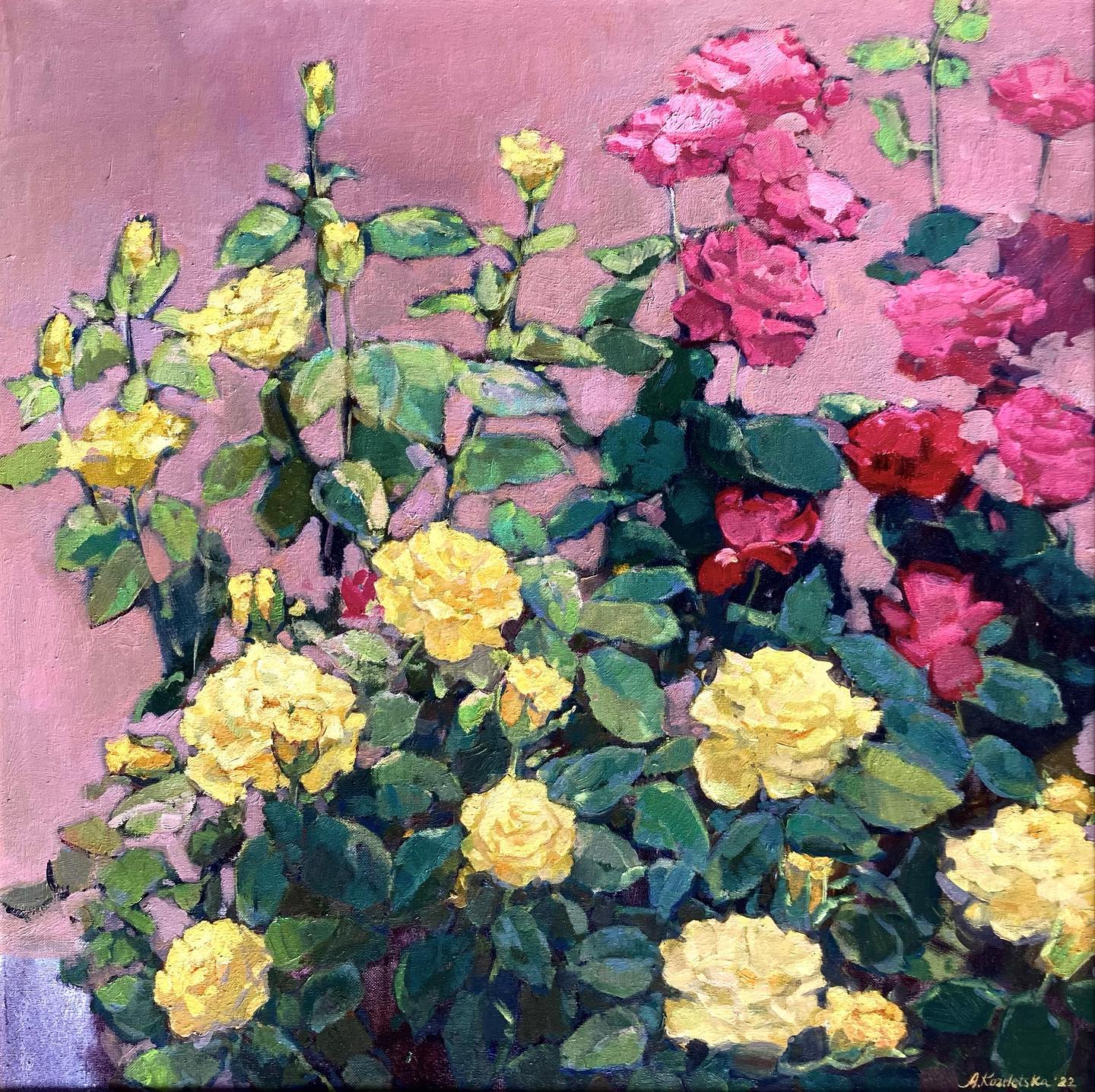 A touch of tenderness, 2022, 70x70 sm, oil on canvas