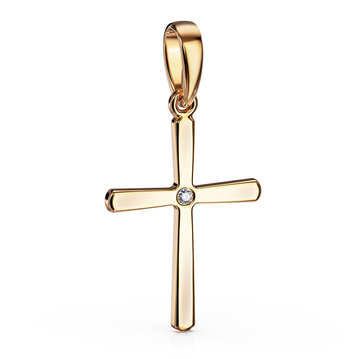 Diamantkreuz aus 585 Gold – Naturdiamant 0,01 ct