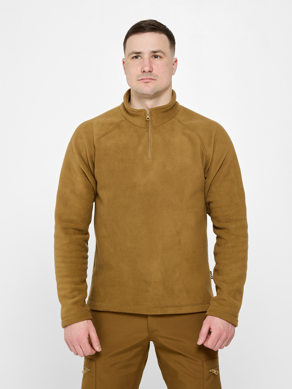 Реглан флісовий чоловічий на блискавці UKM Alpha койот