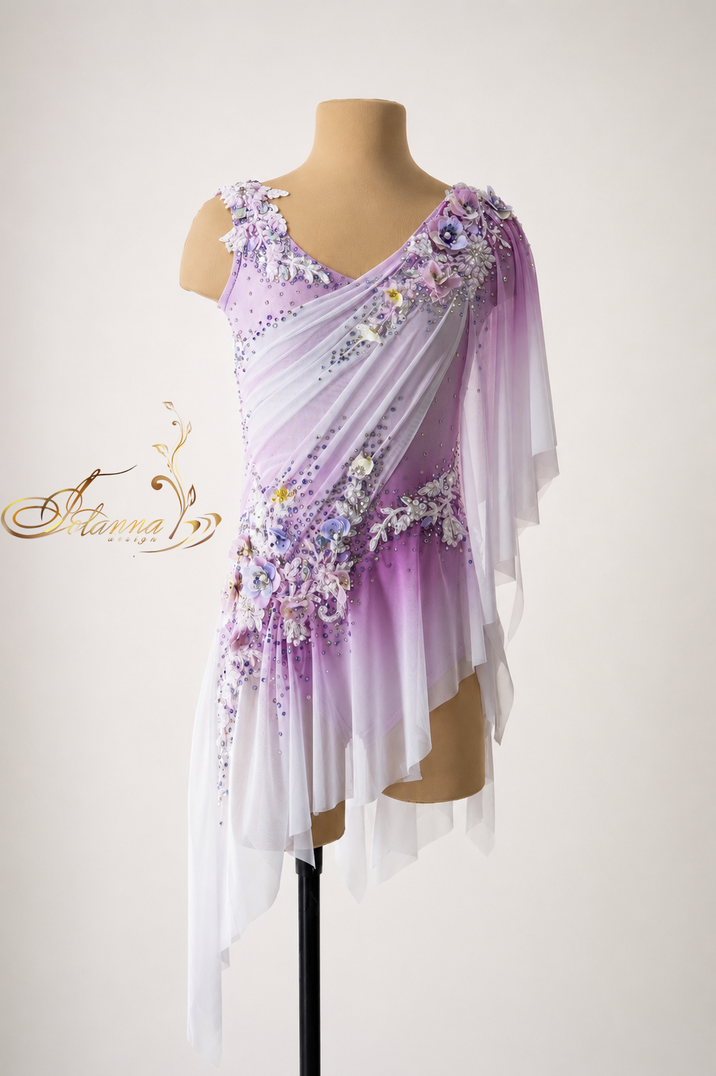 Lilac Ombre Figure Skating Dress