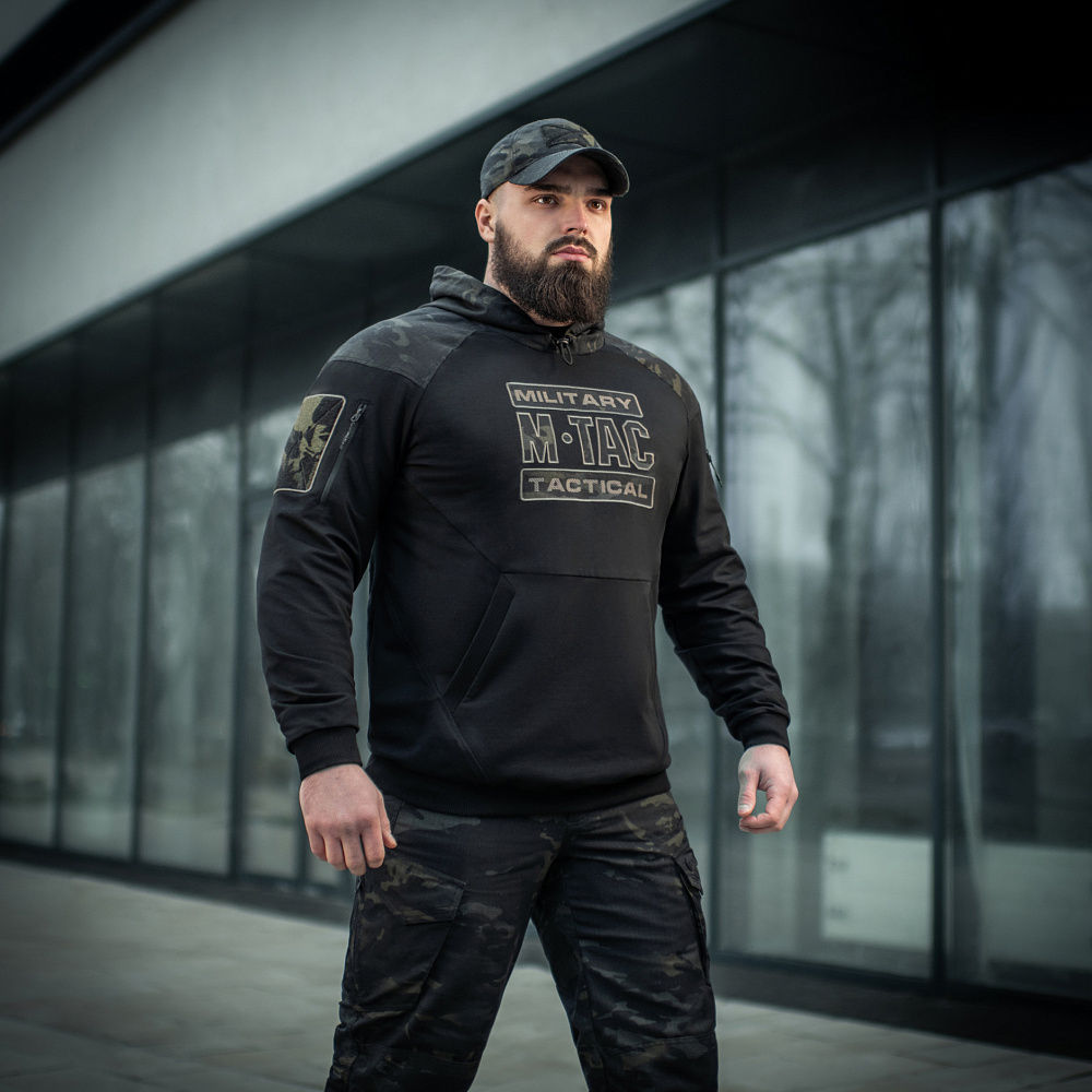Тактична спортивна худі "Combat Hoodie Multicam Black" від українського бренду "M-TAC".