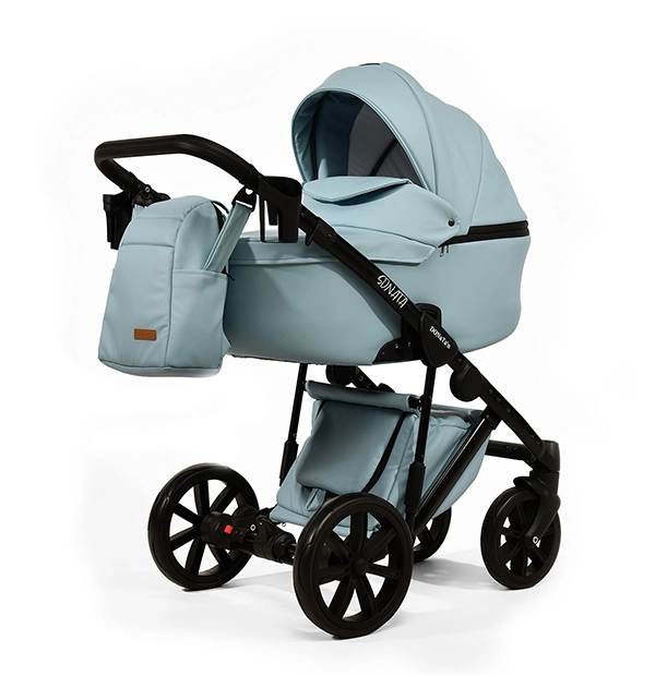 Коляска 2в1 Donatan Sonata екошкіра блакитний