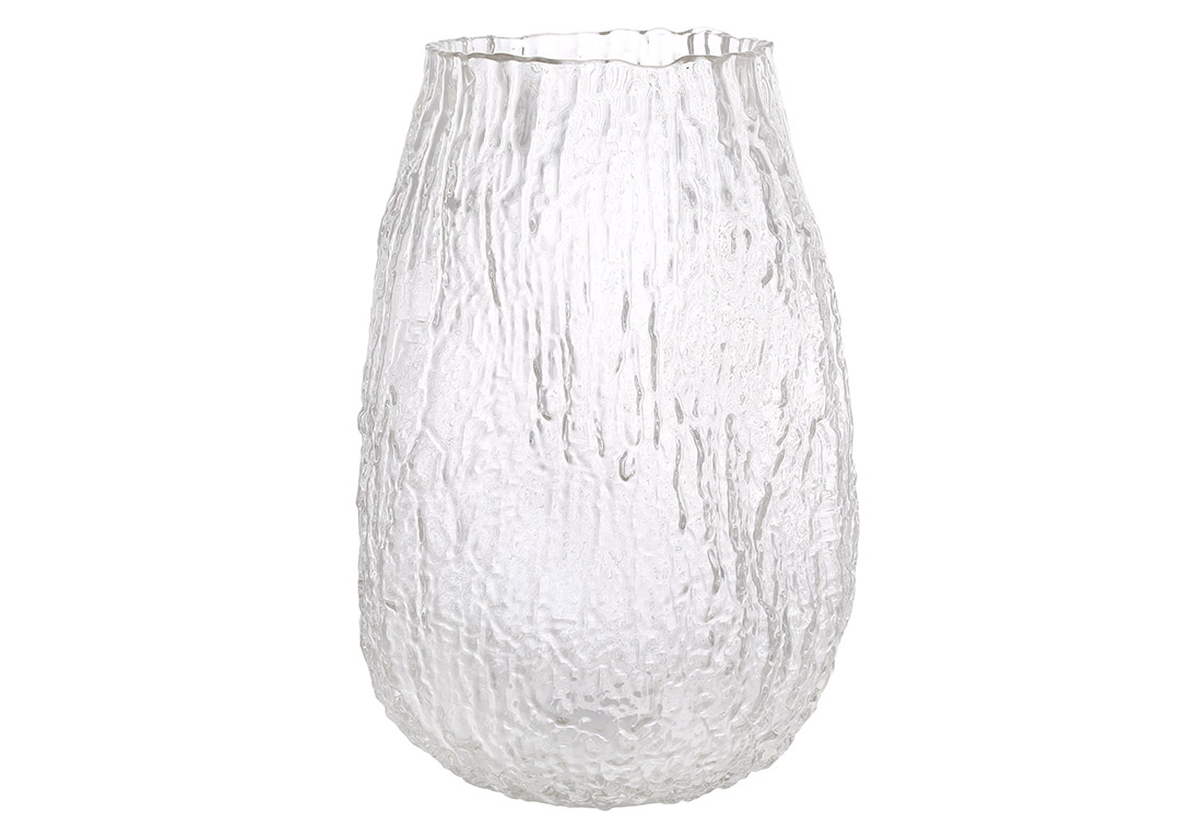 Ваза із фактурного скла Stefania D20*30см, прозора