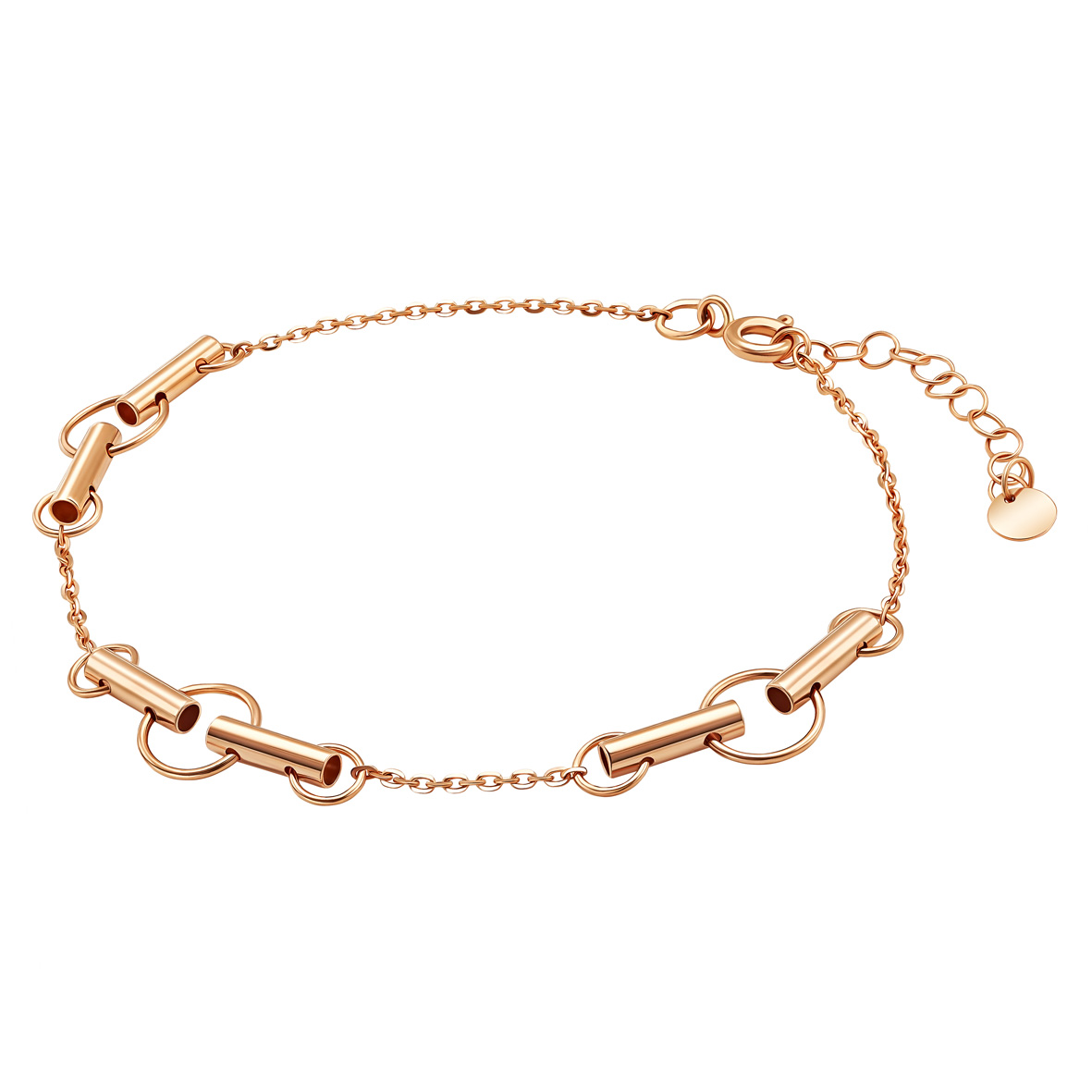 Modernes Armband aus 585er Rotgold - geometrisches Design