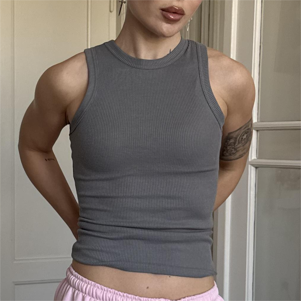 Майка рубчик сіра