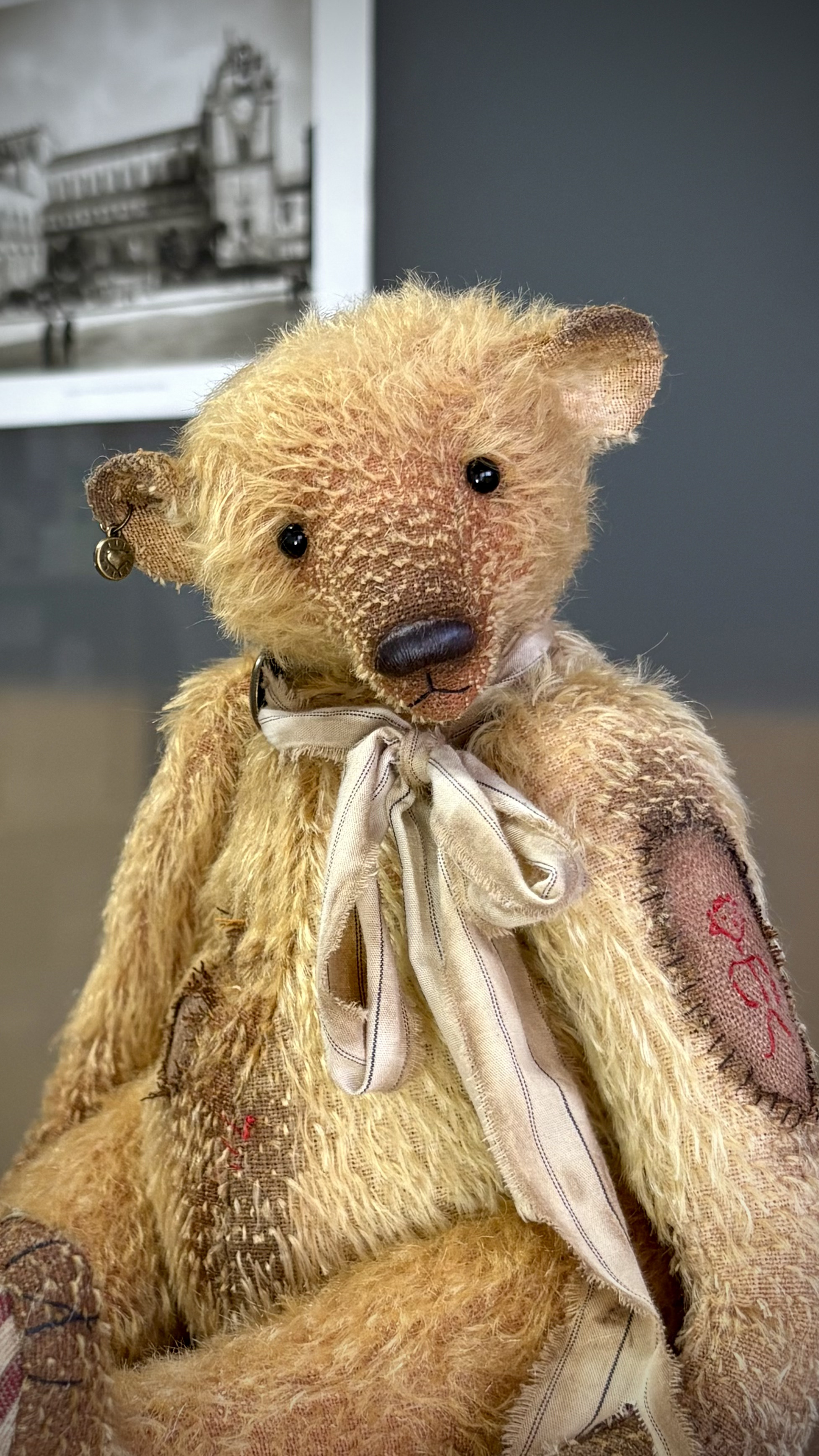 Колекційний тедді ведмедик ручної роботи «Ауреліо»