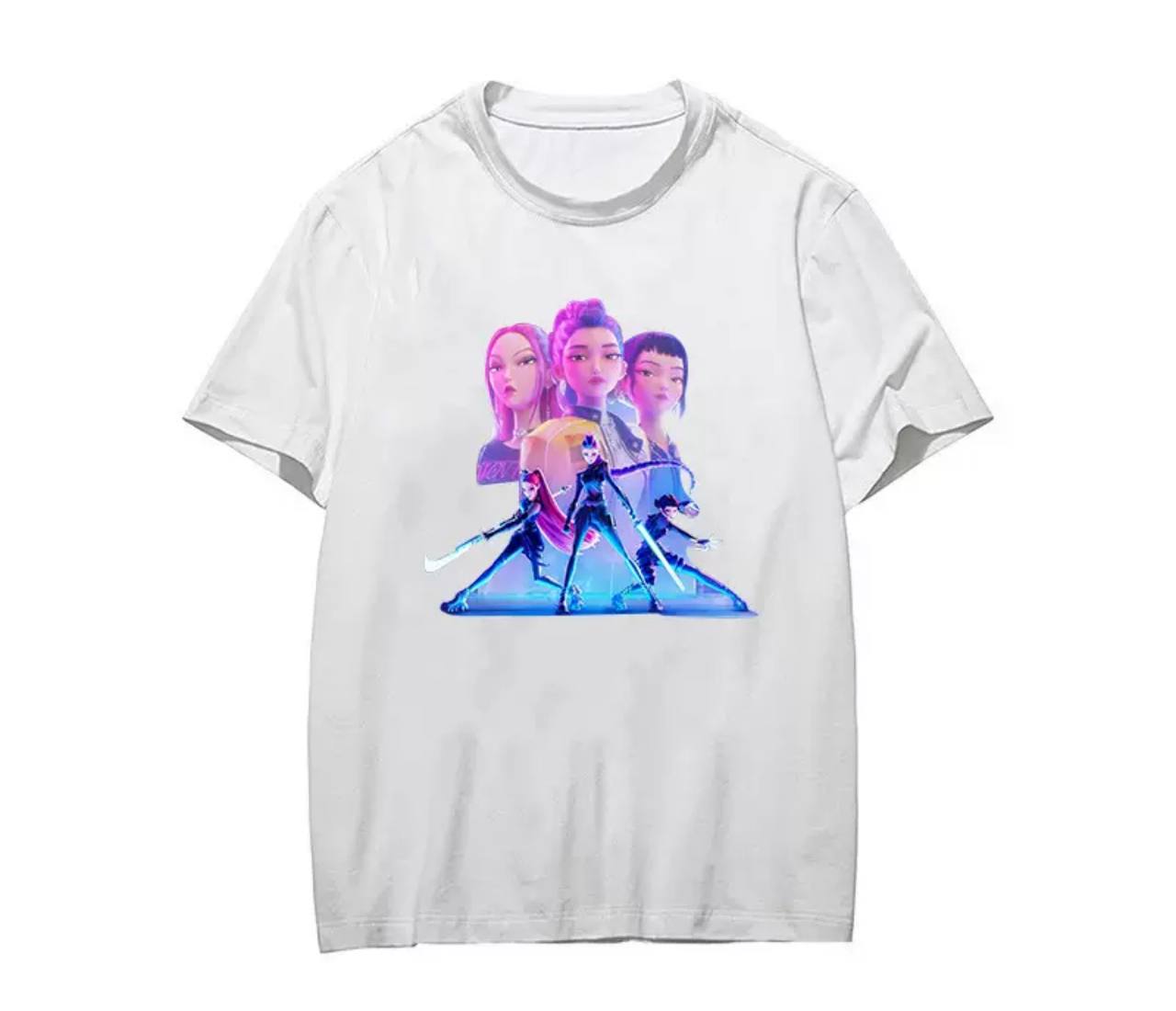 Футболка K-pop Demon Hunters, мисливиці на демонів, біла