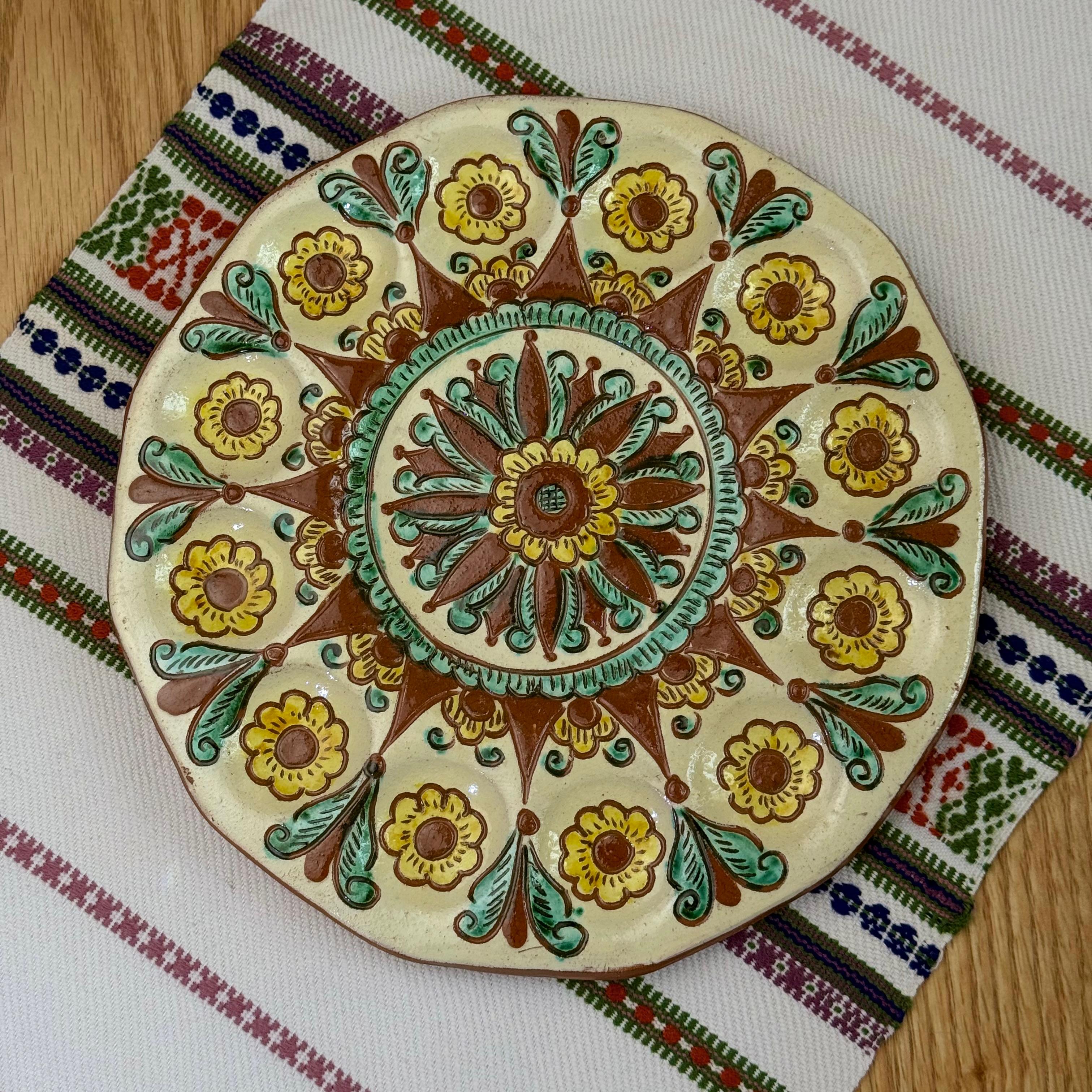 Керамічна таріль для паски і писанок, 22 см