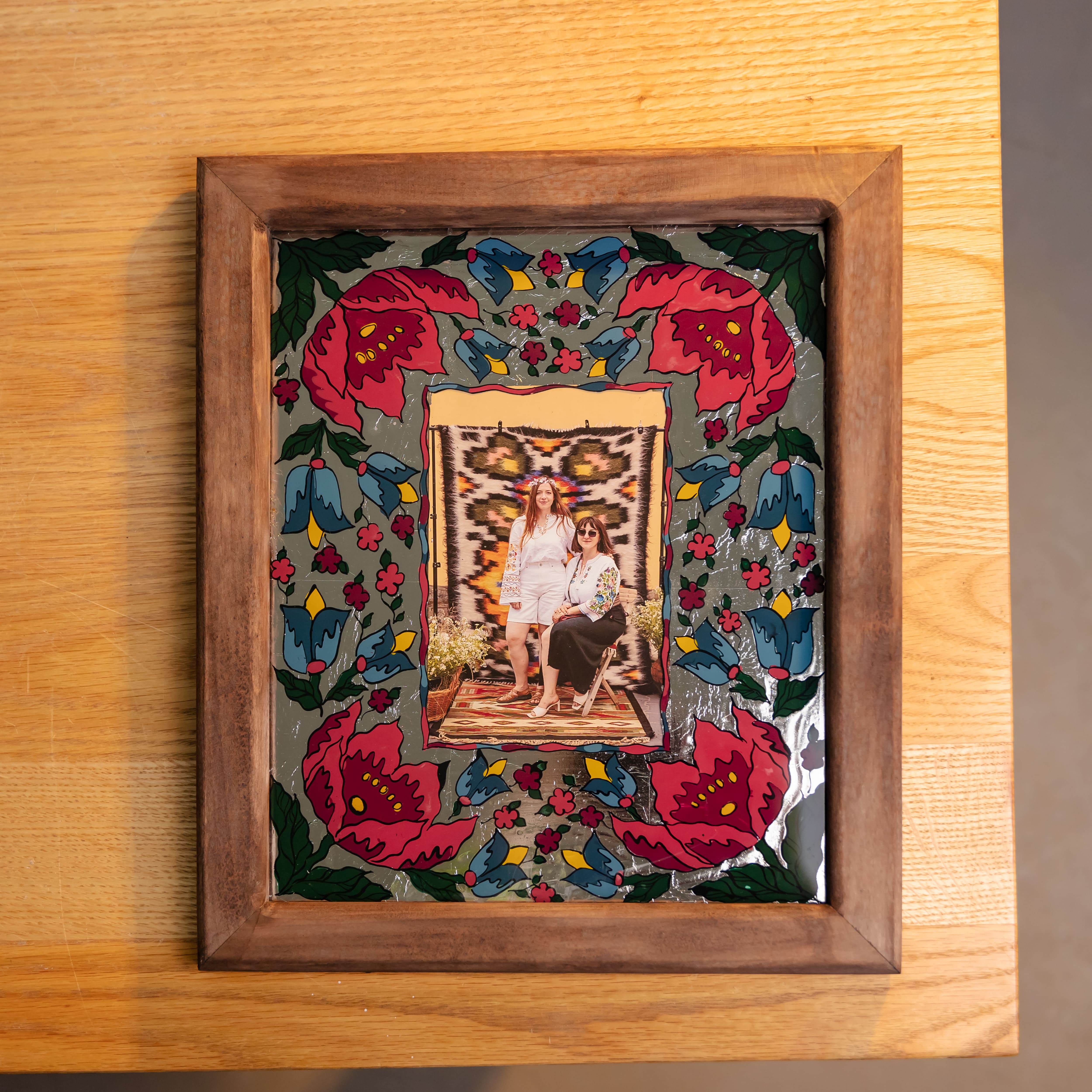 Мальована рамка на склі, 29х33 см