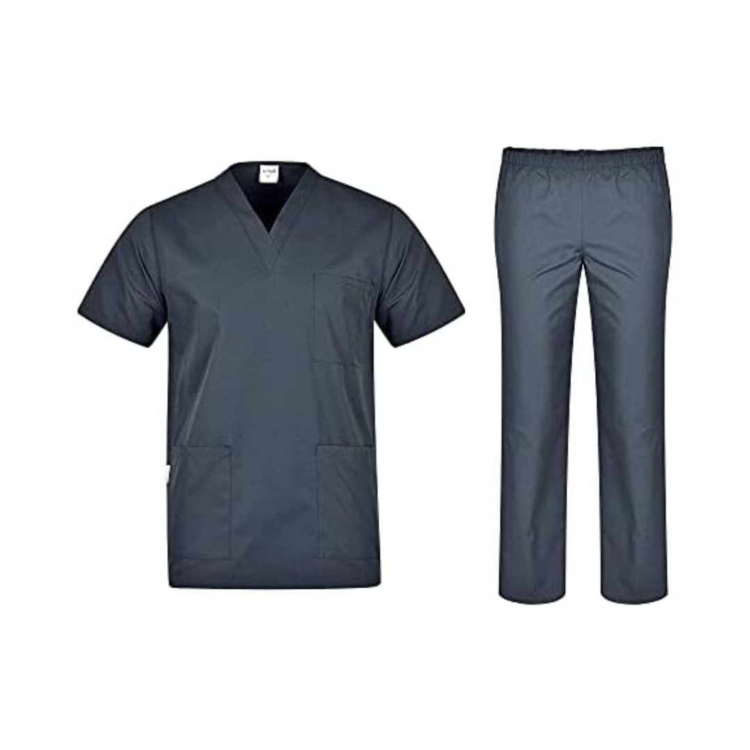 Medical uniform set unisex grey