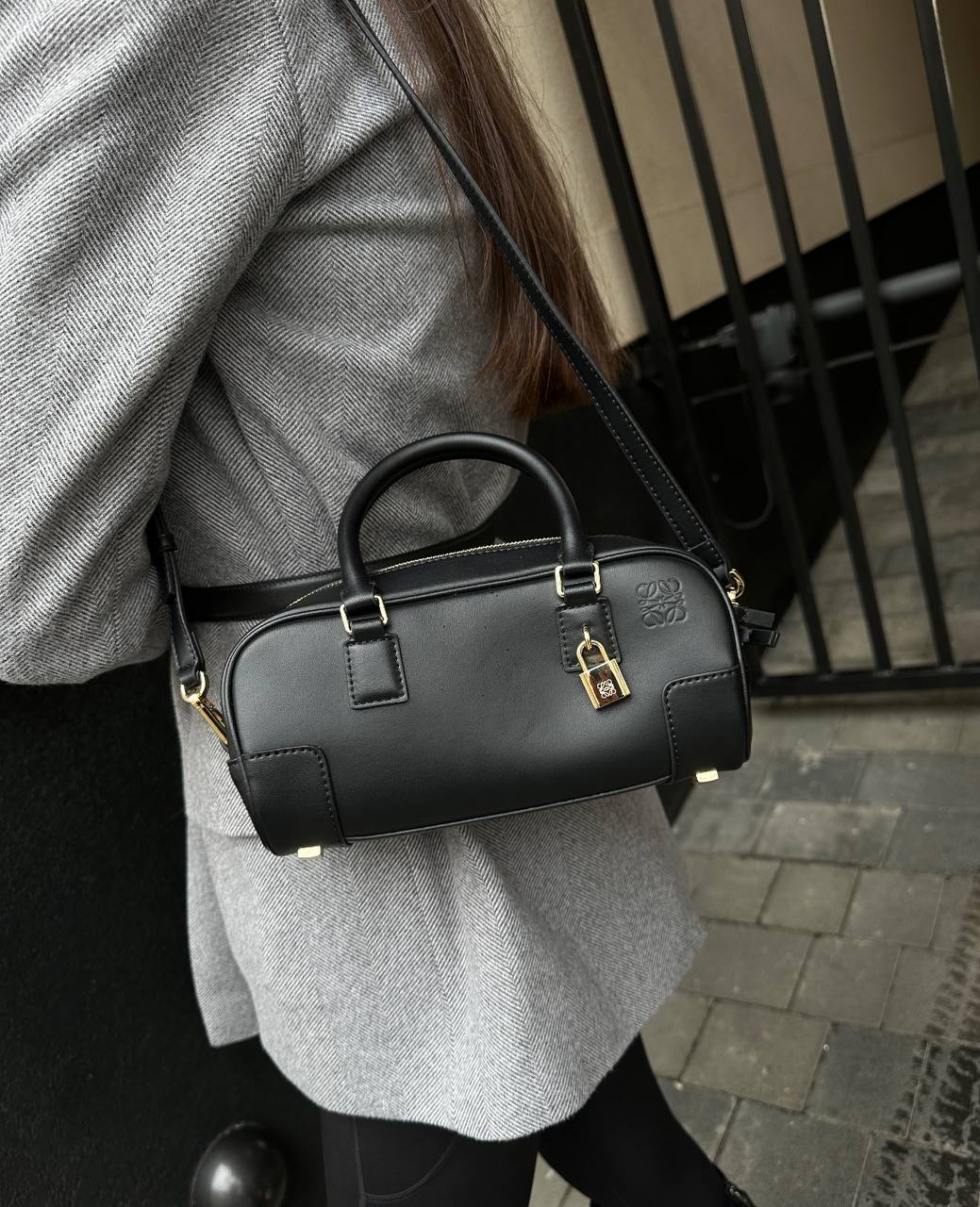 Loewe Amazona 23 Cropped Bag in Nappa Calfskin Black