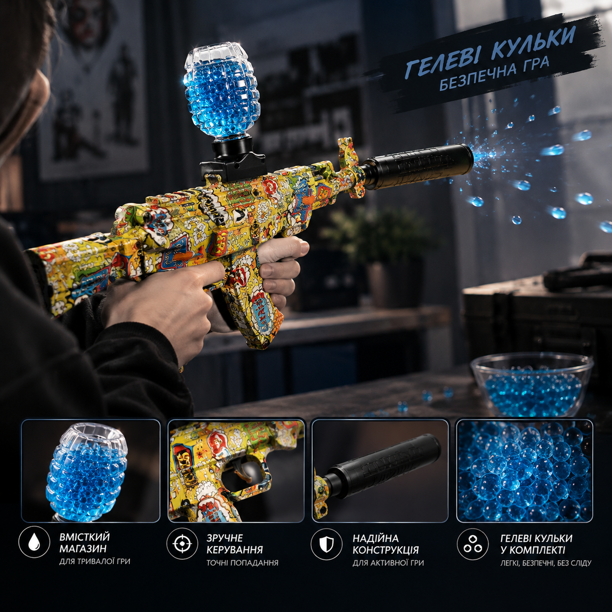 Гелевий бластер "Gel Blaster Х" жовтий