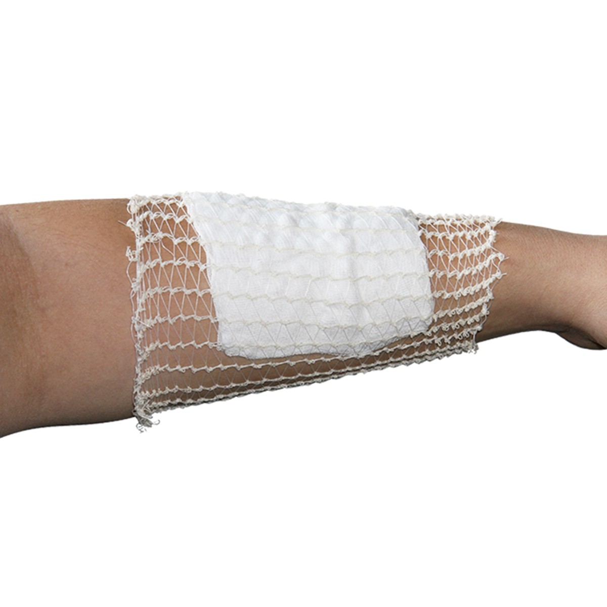 Elastic tubular net for dressing fixation – elbow and arm