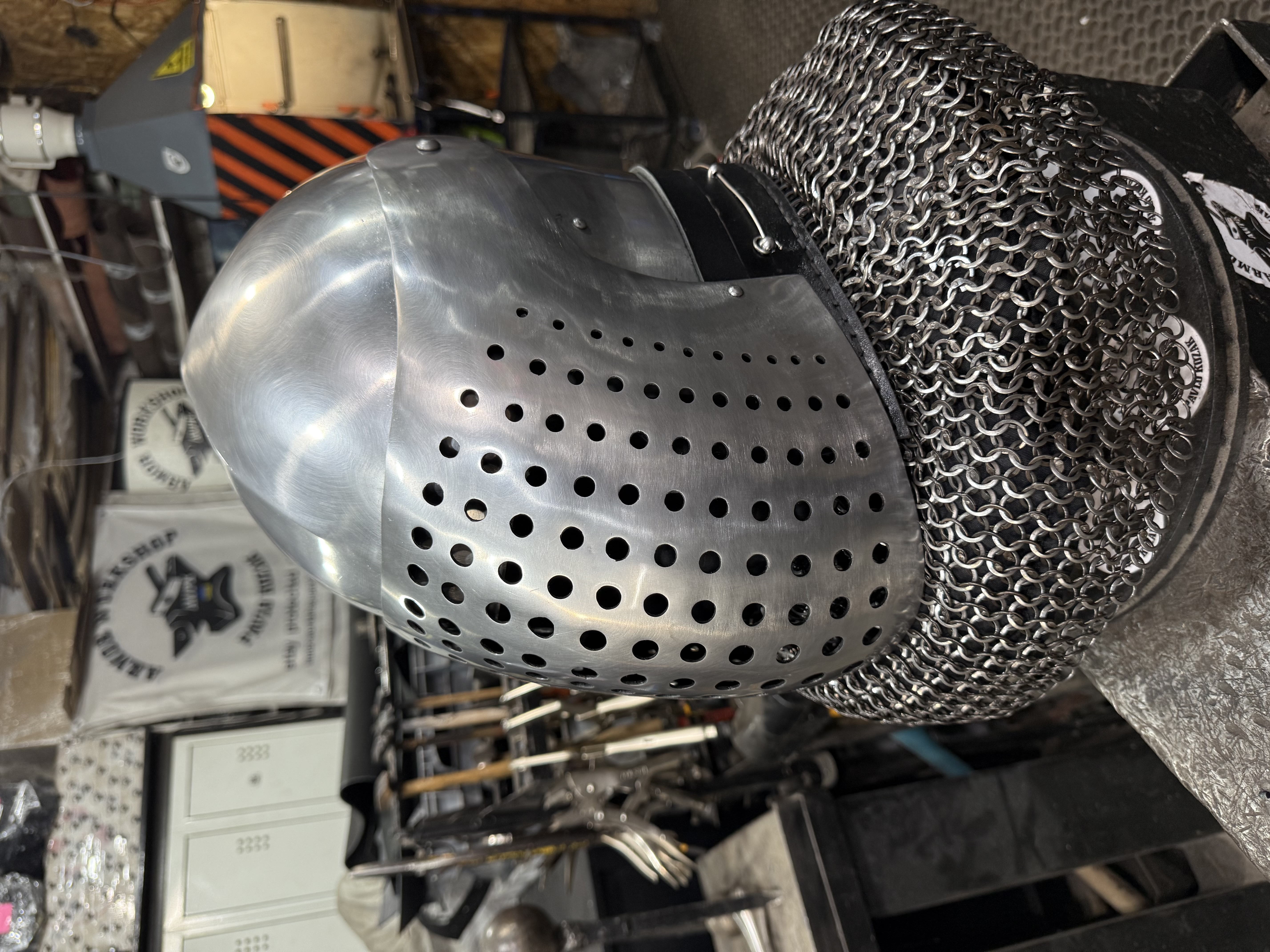 Armor helmet Bascinet “sieve visor”