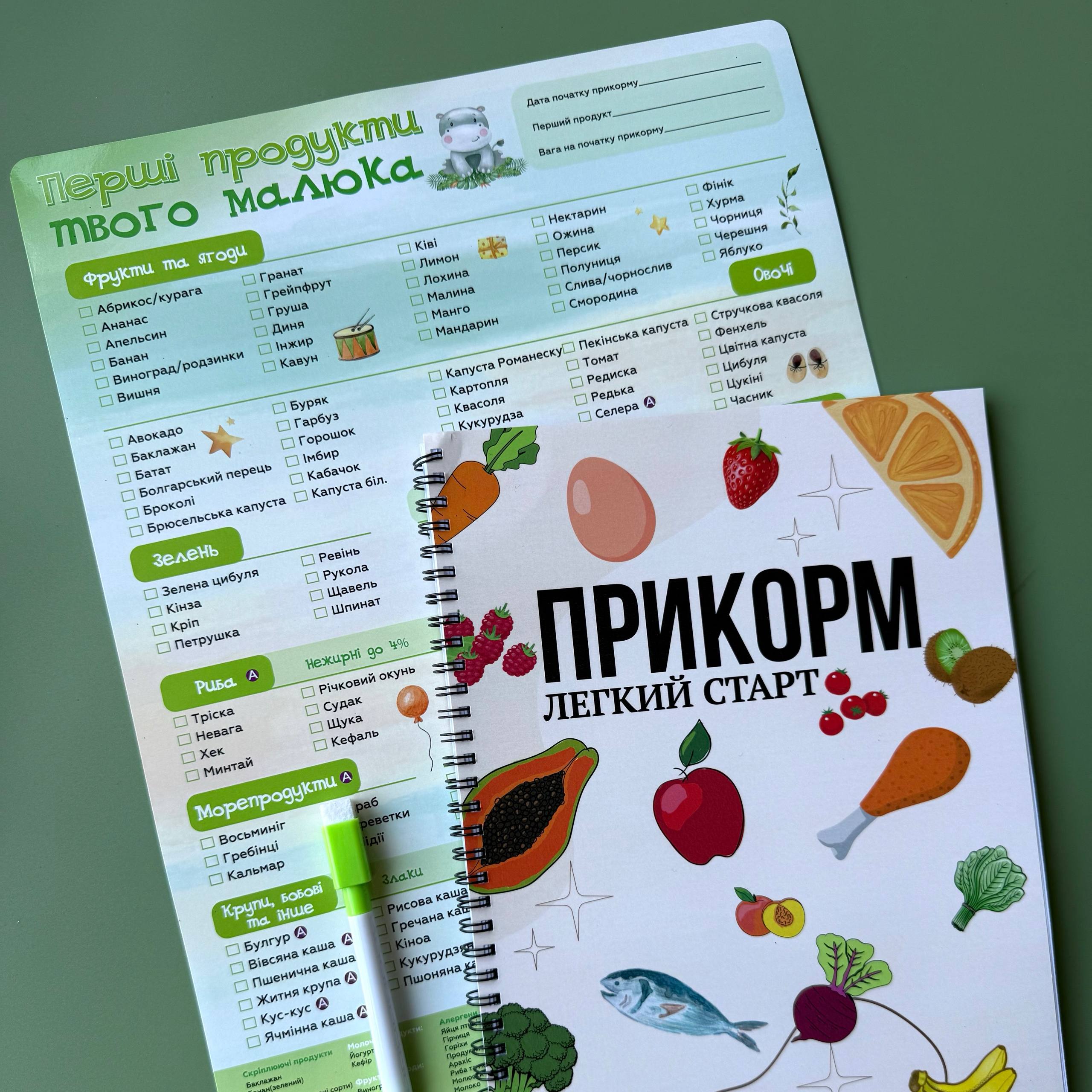 Посібник для прикорму BLW + магнітний планер прикорму малюка Бегемотик